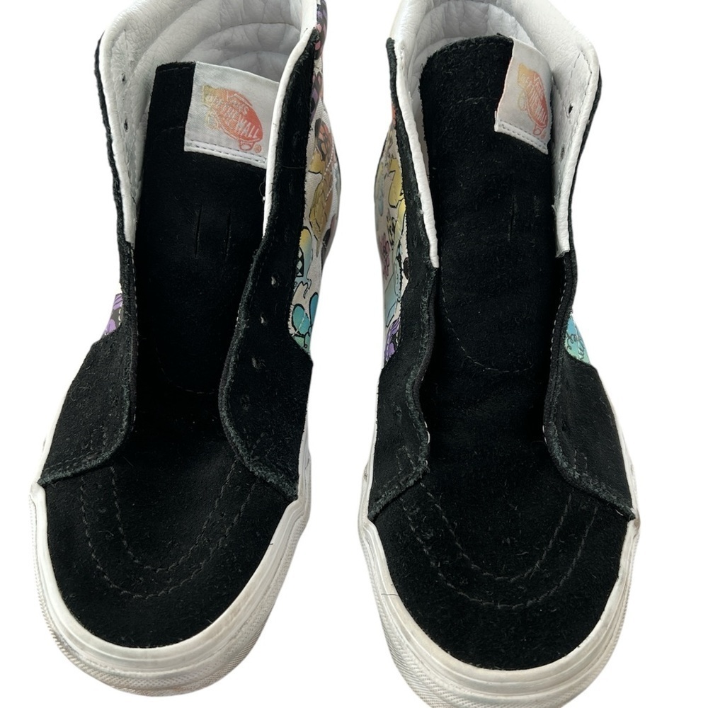 Vans Black and White High-Top Sneakers with Suede Finish